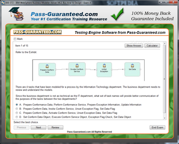 000-372 - IBM WebSphere Business Modeler Advan V6.2, Bus Anal & Design screenshot 2