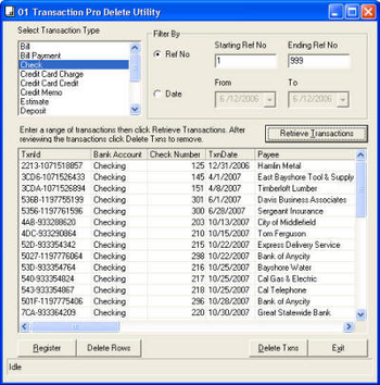 01 Transaction Pro Delete Wizard screenshot