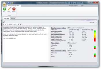 1-2-3 Blood pressure Freeware screenshot