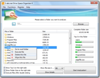 1-abc.net Drive Space Organizer screenshot