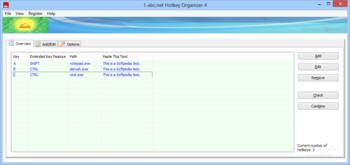 1-abc.net Hotkey Organizer screenshot