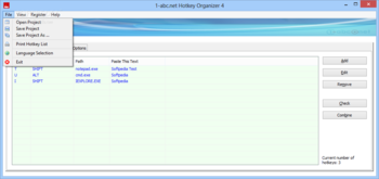 1-abc.net Hotkey Organizer screenshot 4