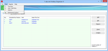 1-abc.net Hotkey Organizer screenshot 5