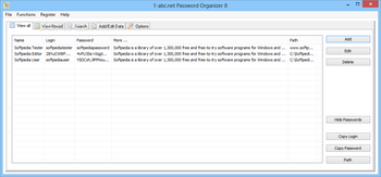 1-abc.net Password Organizer screenshot