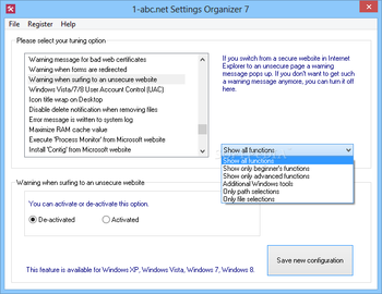 1-abc.net Settings Organizer screenshot