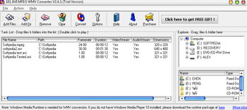 101 AVI MPEG WMV Converter screenshot