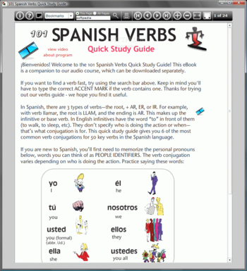 101 Spanish Verbs Quick Study Guide screenshot