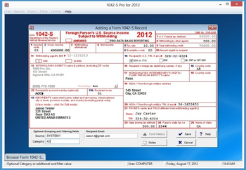 1042-S Pro Professional Edition screenshot