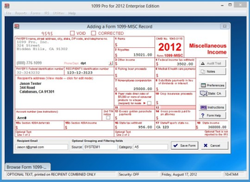 1099 Pro Professional Edition screenshot