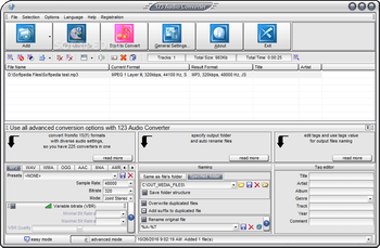 123 Audio Converter screenshot