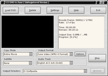 123 DVD to Zune screenshot 3