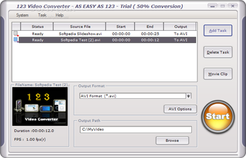 123 Video Converter screenshot