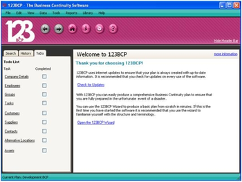 123BCP Business Continuity Planning screenshot