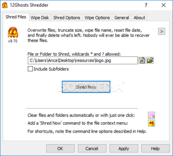 12Ghosts Shredder screenshot