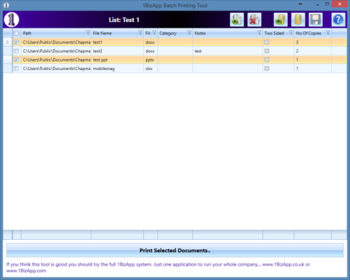 1BizApp Batch Print Tool screenshot 2