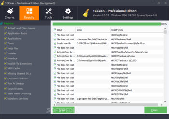 1CClean screenshot 2