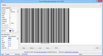 1D Barcode VCL Components screenshot