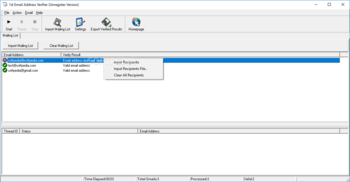 1st Email Address Verifier screenshot