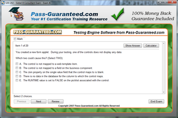 1Z0-202 - Siebel 8 Consultant Exam screenshot 2