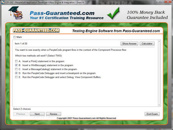 1Z0-242 - PeopleSoft Application Developer II:App Engine & Integration screenshot 2