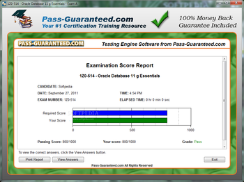 1Z0-514 - Oracle Database 11g Essentials screenshot 3