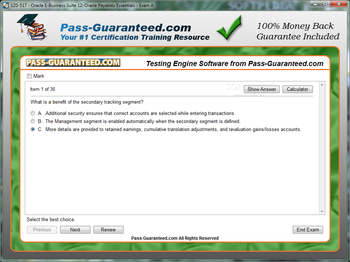 1Z0-517 - Oracle E-Business Suite 12: Oracle Payables Essentials screenshot 2