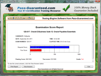 1Z0-517 - Oracle E-Business Suite 12: Oracle Payables Essentials screenshot 3