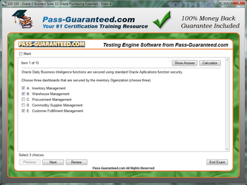 1Z0-520 - Oracle E-Business Suite 12: Oracle Purchasing Essentials screenshot 2