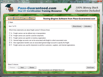 1Z0-521 - Oracle E-Business Suite 12: Oracle Order Management Essentials screenshot 2