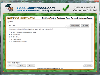 1Z0-532 - Oracle Hyperion Financial Management 11 Essentials screenshot 2