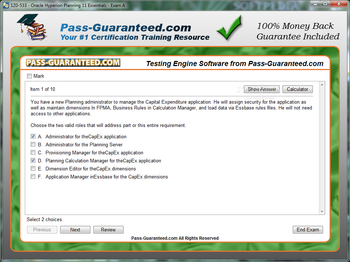 1Z0-533 - Oracle Hyperion Planning 11 Essentials screenshot 2