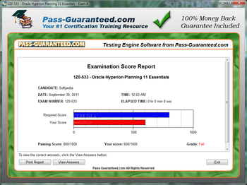 1Z0-533 - Oracle Hyperion Planning 11 Essentials screenshot 3