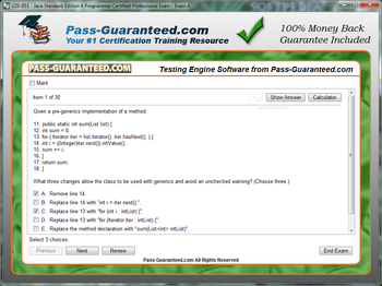 1Z0-851 - Java Standard Edition 6 Programmer Certified Professional Exam screenshot 2