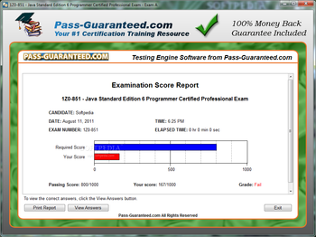 1Z0-851 - Java Standard Edition 6 Programmer Certified Professional Exam screenshot 3