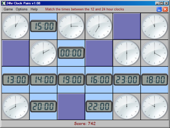 24hr Clock Pairs screenshot