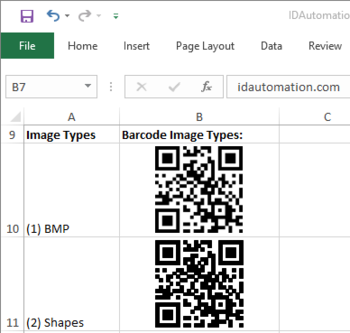 2D Excel Native Barcode Generator screenshot