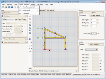 2D Truss Analysis screenshot 2
