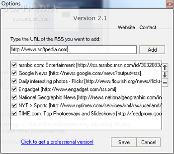 2Flyer RSS Screensaver screenshot