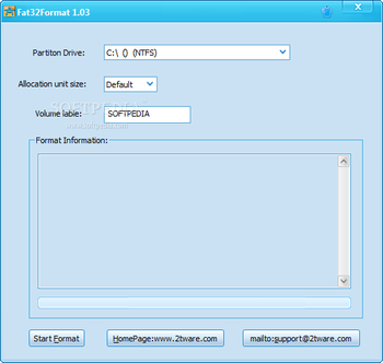 2Tware Fat32Format screenshot