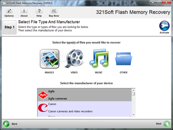 321Soft Flash Memory Recovery screenshot 2
