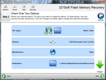 321Soft Flash Memory Recovery screenshot 4