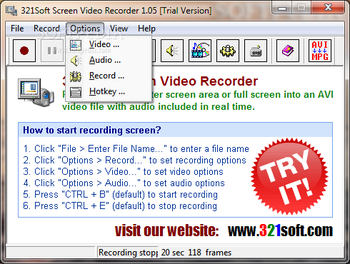321Soft Screen Video Recorder screenshot 3