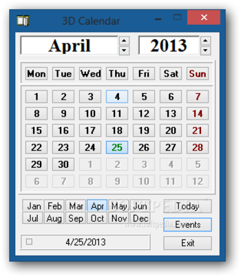 3D Calendar screenshot