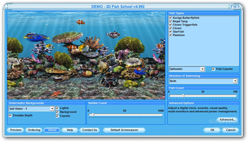 3D Fish School Screensaver screenshot