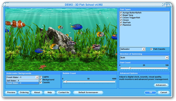 3D Fish School Screensaver screenshot 2