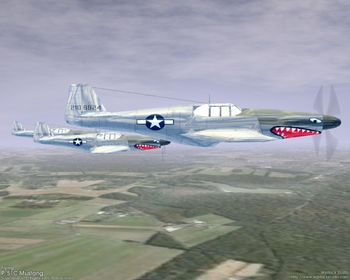 3D Flying P-51C Mustang Screensaver screenshot