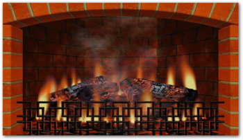 3D Realistic Fireplace Screen Saver screenshot
