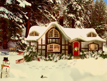 3D Snowy Woodland Cottage screenshot