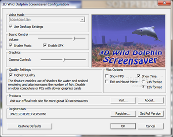 3D Wild Dolphin Screensaver screenshot 2