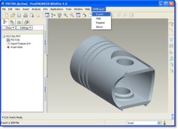 3DM Export for Pro/Engineer screenshot